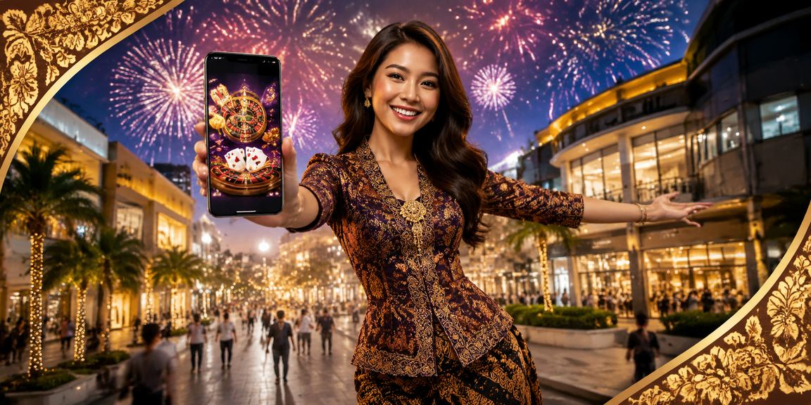 Pemain sukan maya dalam talian di Johor Bahru Malaysia menggunakan peranti mudah alih berpakaian batik