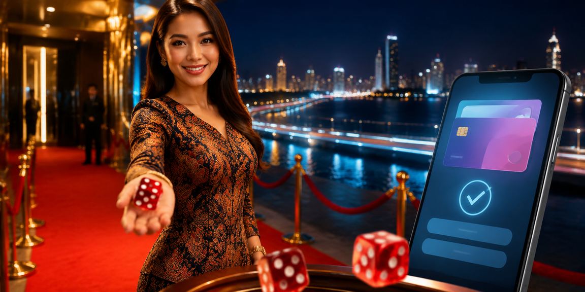 Pemain permainan dadu dan roulette di Johor Malaysia berpakaian batik