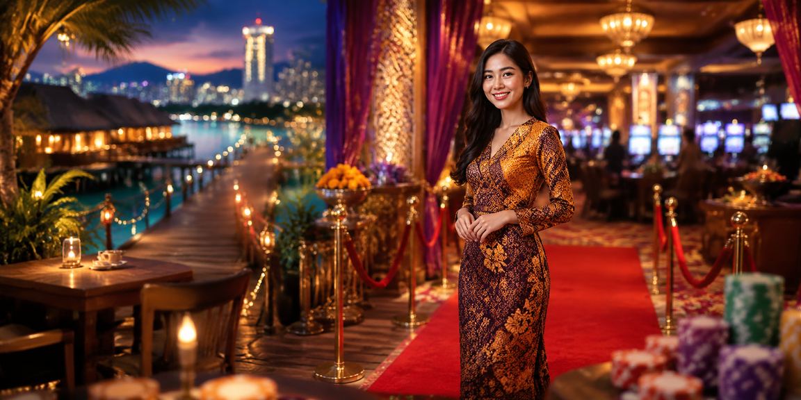 Pemain roulette dalam talian di Sabah Malaysia menggunakan peranti mudah alih dengan pakaian batik
